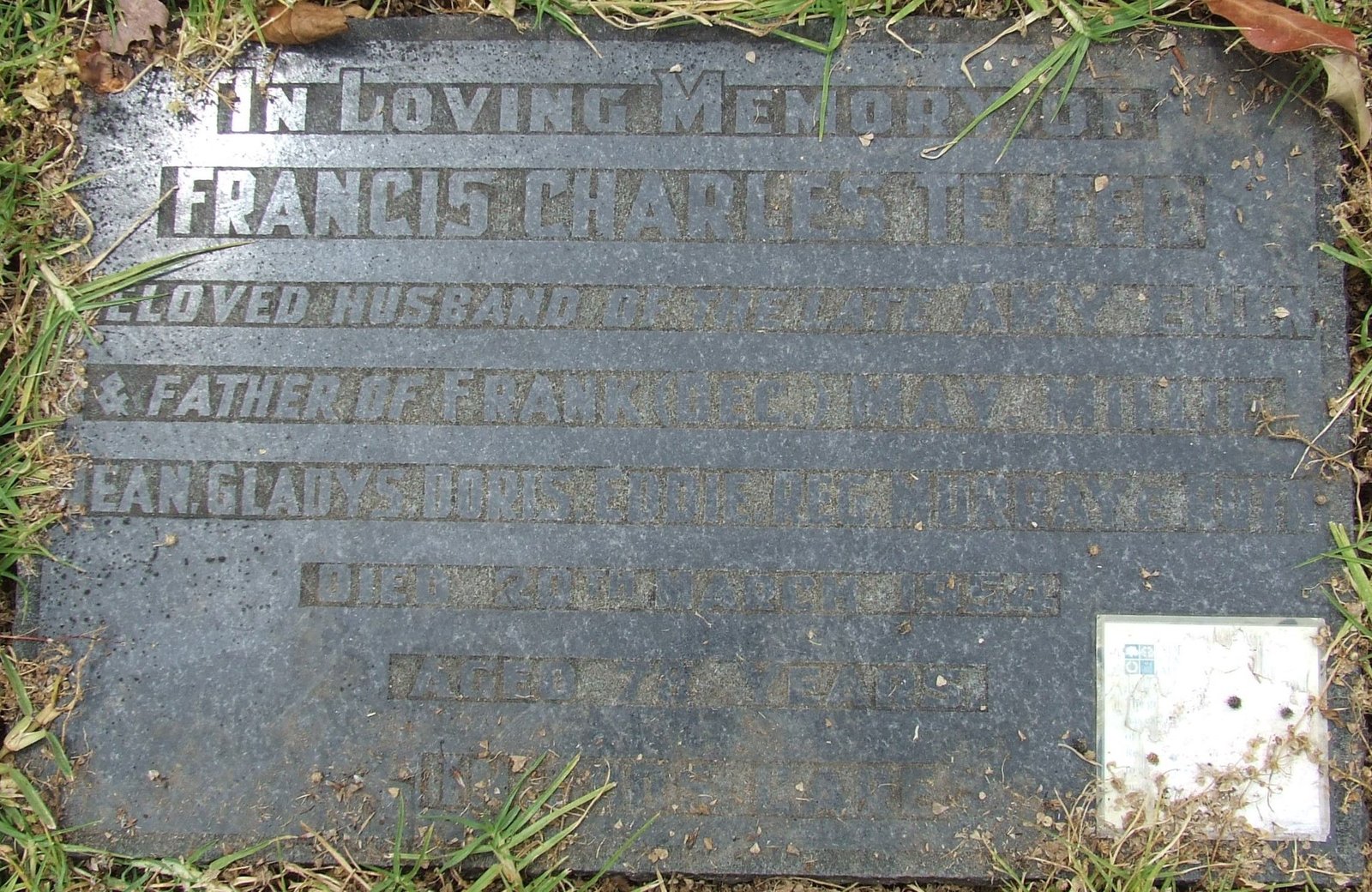 Francis charles telfer grave